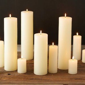 yummi 4x6 Unscented Column Pillar Candle, White, 1 count